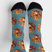 キュート・オレンジ・ドラゴン ソックス (上部)