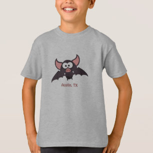 キュート&オースティンおもしろいテキサス州漫画こうもり Tシャツ
