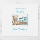 キュート・オールアボード1年目の誕生日 スパークリングワインラベル (シングルラベル)