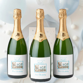 キュート・オールアボード1年目の誕生日 スパークリングワインラベル