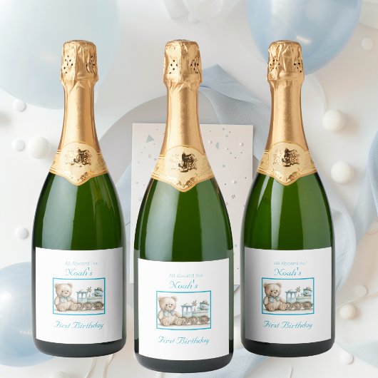 キュート・オールアボード1年目の誕生日 スパークリングワインラベル