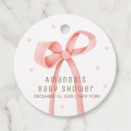 キュート オー ベイビー 水玉 リボン ベイビー シャワー フェイバータグ