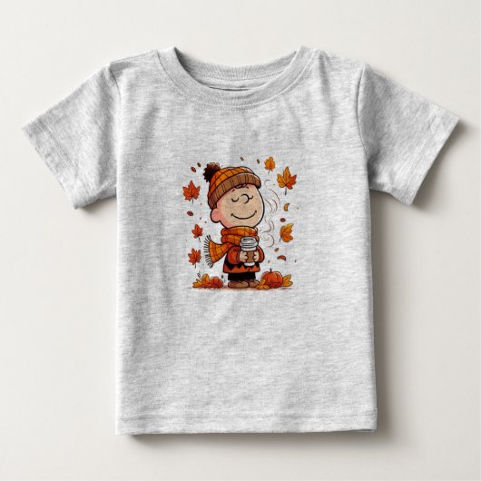 キュートカボンプキンリーヌス秋幼児&ベビーTシャツ ベビーTシャツ (正面)