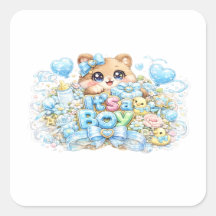 キュート カワイイ イッツ ア ボーイ テディベア パステルブルー 新生児