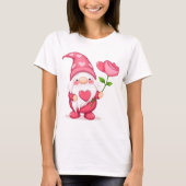 キュート ガーデン グノーム 女性用Tシャツ - ファンタジー  Tシャツ (正面)