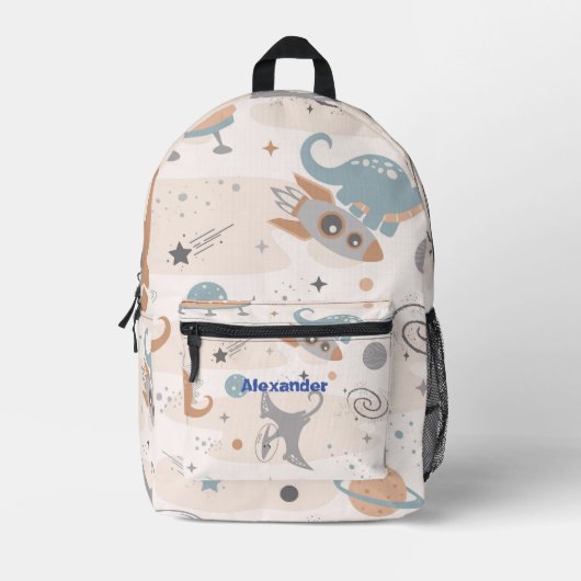 キュート・キッズ恐竜カスタム プリントバックパック (正面)