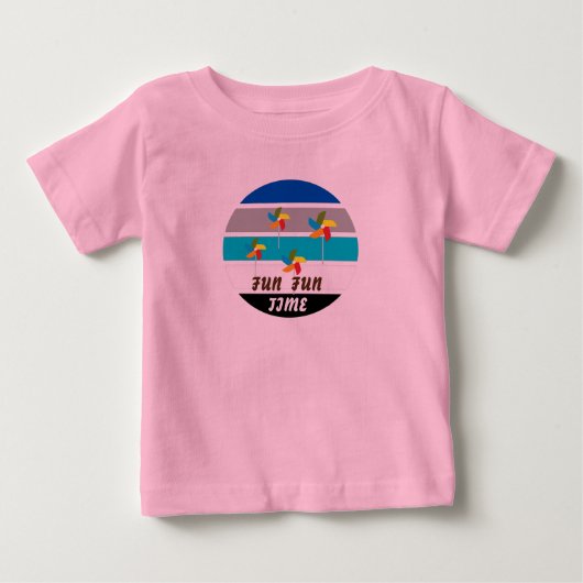 キュート キッズ ピンク ベビーTシャツ (正面)