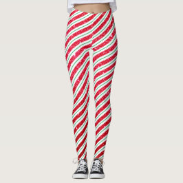 キュート キャンディケイン ギャラクシー ストライプ柄 クリスマス レギンス