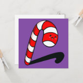 キュート キャンディケーン クリスマス カード (正面/裏面インサイチュ)