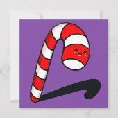 キュート キャンディケーン クリスマス カード (正面)