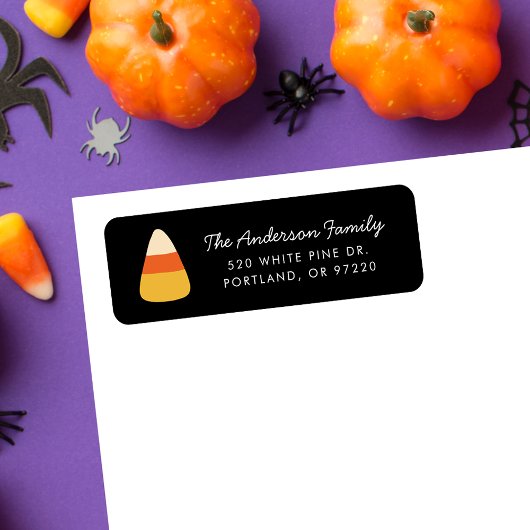 キュート キャンディコーン ハロウィン 返信先住所 ラベル