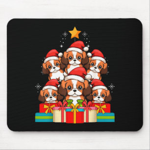 キュート キング チャールズ キャバリア レ ドッグ クリスマス ツリー X マウスパッド