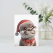 キュート・クリスマスオッター ポストカード (スタンド正面)