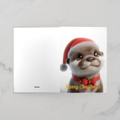 キュート・クリスマスオッター 箔グリーティングカード (外側レイダウン)