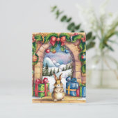 キュート・クリスマス・バニー ポストカード (スタンド正面)