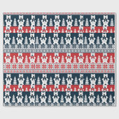 キュート&クリスモダンマ雪だるまニット ラッピングペーパー (フラット)