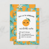 キュート クレメント  マンゴー オレンジ ブルー 招待状 (正面/裏面)