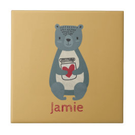 キュート・グレイ・ベア タイル