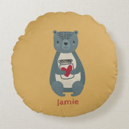 キュート・グレイ・ベア ラウンドクッション