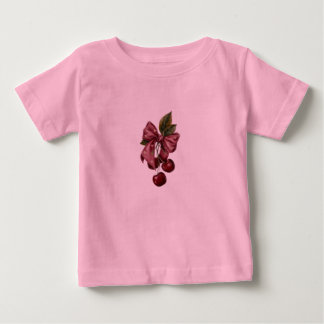 キュート コケット チェリー リボン ピンク トドラーTシャツ ベビーTシャツ