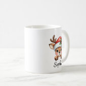 キュート コケット フラワー クリスマス トナカイ コーヒーマグカップ (正面右)