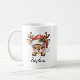 キュート コケット フラワー クリスマス トナカイ コーヒーマグカップ