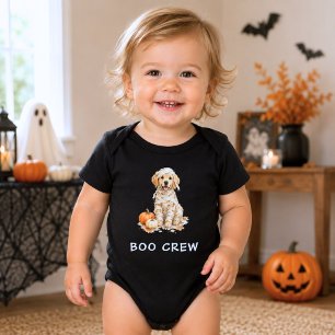 キュート ゴールデンレトリバー ハロウィン ミイラ Boo Crew ベビーボディスーツ