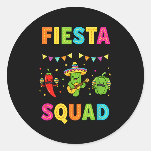 キュート サボテン ピーマン 子供 Fiesta squad ラウンドシール (正面)
