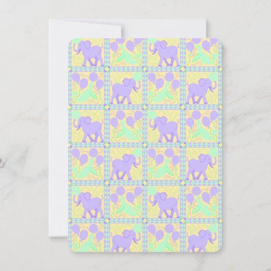 キュート・サーカス |赤ちゃんシャワーAベビー 招待状 (裏面)