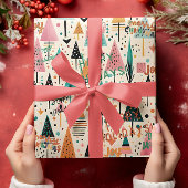 キュート&シェイプモダンクリスマスのラッピング紙 ラッピングペーパー