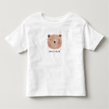 キュート スイートベア トドラーTシャツ | シンプルな木製