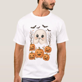 キュート・スパイキー・ハロウィン・ゴーストTシャツ Tシャツ
