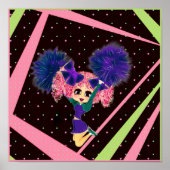 キュート・チアリーダーパーソナライズされたギフト ポスター (正面)