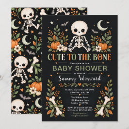 キュート・トゥ・ザ・ボーン・ハロウィンベイビーシャワー 招待状