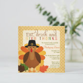 キュート・トルコ感謝祭ディナー 招待状 (スタンド正面)