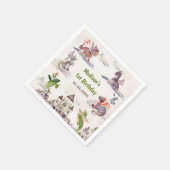 キュート・ドラゴン1st誕生日パーティー スタンダードカクテルナプキン (角)