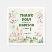 キュート・ドラゴン1st誕生日パーティー スタンダードカクテルナプキン (正面)