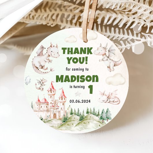 キュート・ドラゴン1st誕生日パーティー フェイバータグ