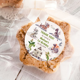 キュート・ドラゴン1st誕生日パーティー ラウンドシール