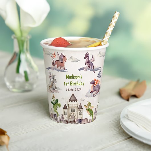 キュート・ドラゴン1st誕生日パーティー 紙コップ
