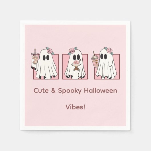 キュート&ハロウィン不気味紙ナプキンスかわいいパリー スタンダードカクテルナプキン (正面)