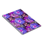 キュート&パープルガーリーフローラルパターントレンディーカラフル ノートブック (右側)