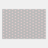 キュート ピンク グレー ブラック カーニバル サーカス ラッピングペーパーシート (正面3)