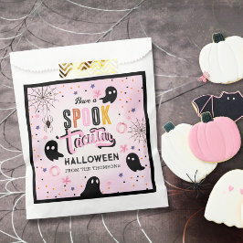 キュート ピンク ブラック スイート スプーキー ハロウィン ゴースト フェイバーバッグ