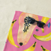 キュート&フルーティカラフルバナナパパイヤ&パイナップル ビーチタオル (インサイチュ)