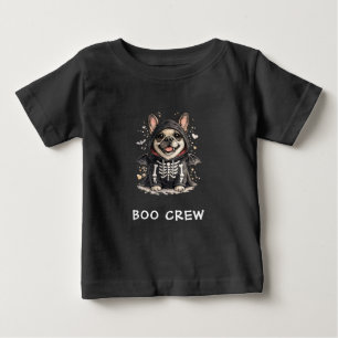 キュート フレンチブルドッグ ハロウィン スケルトン ブー 仲間 ベビーTシャツ