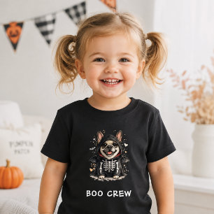 キュート フレンチブルドッグ ハロウィン スケルトン ブー 仲間 ベビーTシャツ