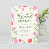 キュート&ブライトフローラガーデンブライダルシャワー 招待状 (スタンド正面)