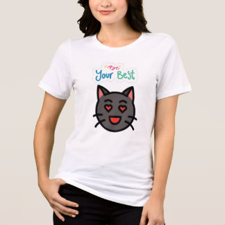 キュート ブラック キャット ハート アイズ ビー ユア ベスト パステル トライブレンドTシャツ