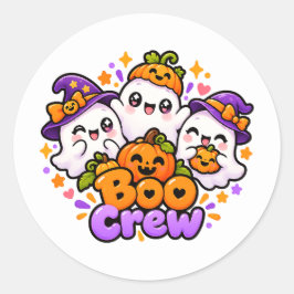 キュート・ブー・クルーのおばけのハロウィンステッカー ラウンドシール